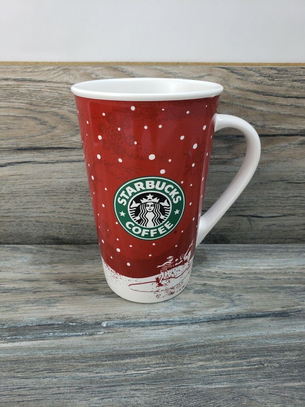 Starbucks Coffee 2007 Holiday Mug Ceramic Christmas To Go Cup